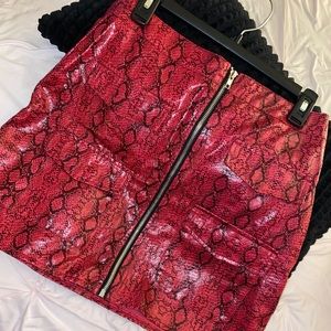 Snakeskin Print Skirt